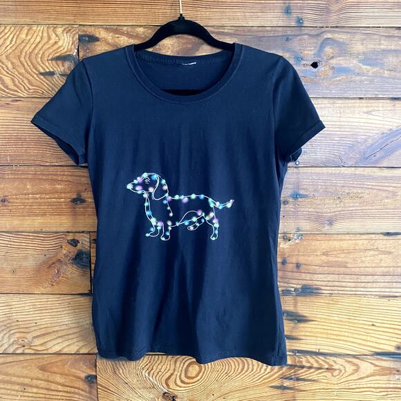 Dachshund Christmas light tee - Picture 1 of 3